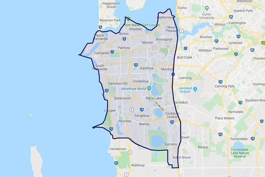 Fremantle region map