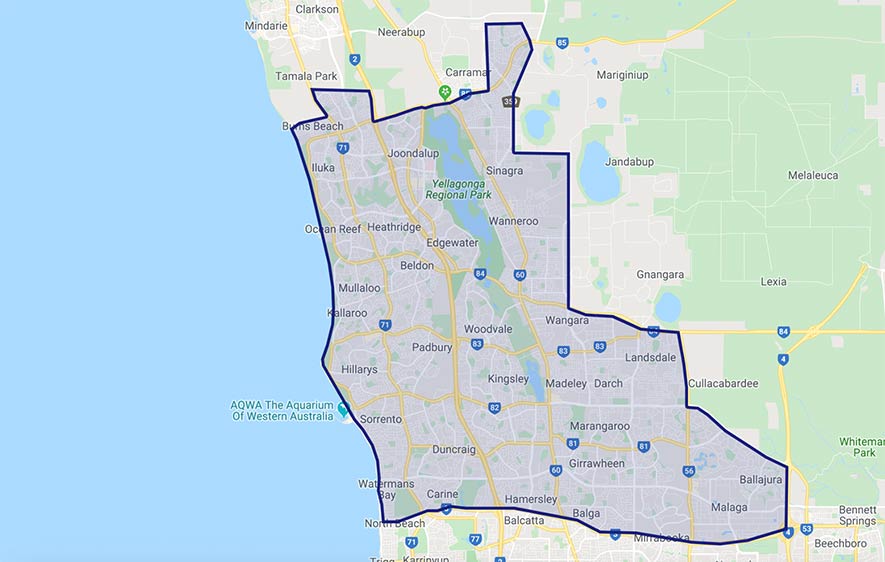 Joondalup region map