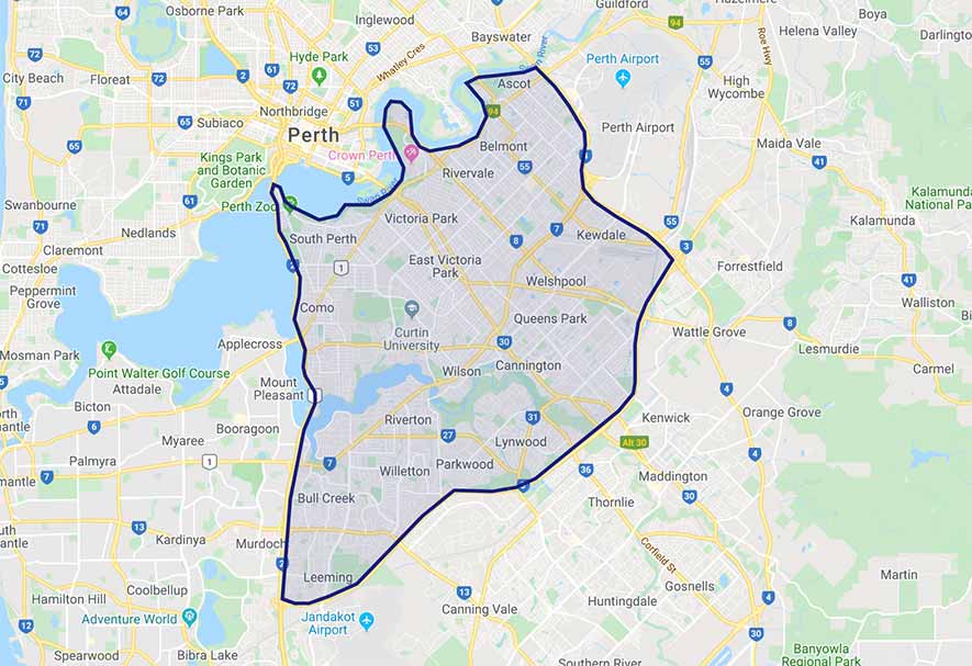 South perth region map